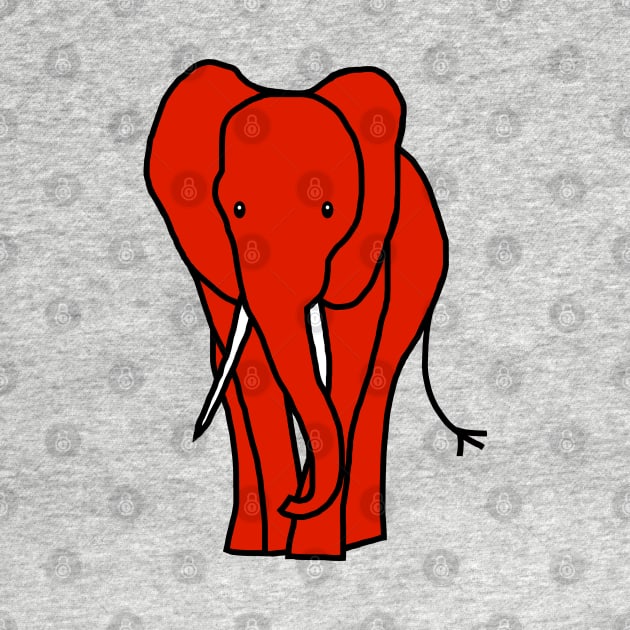 Red Elephant Minimal Line Drawing by ellenhenryart